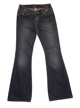 Silver: Dark Wash "Prism" Boot-cut Jeans - Blue